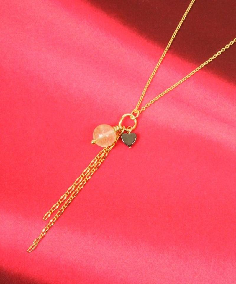 【バレンタイン特集♪】K14GF シトリン×ヘマタイトハートネックレス