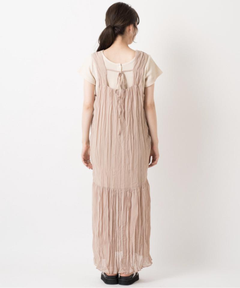 Kastane カスタネ の ワッシャーシフォン無地ワンピース Parte