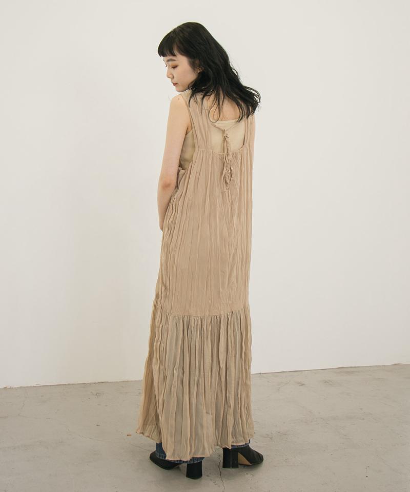 Kastane カスタネ の ワッシャーシフォン無地ワンピース Parte