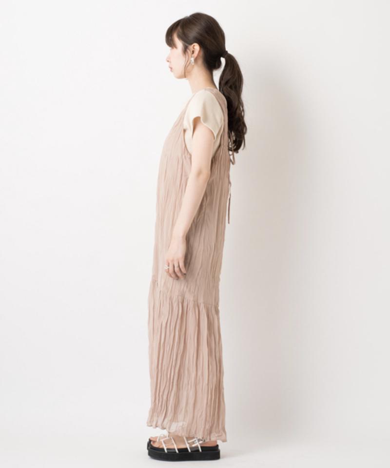 Kastane カスタネ の ワッシャーシフォン無地ワンピース Parte