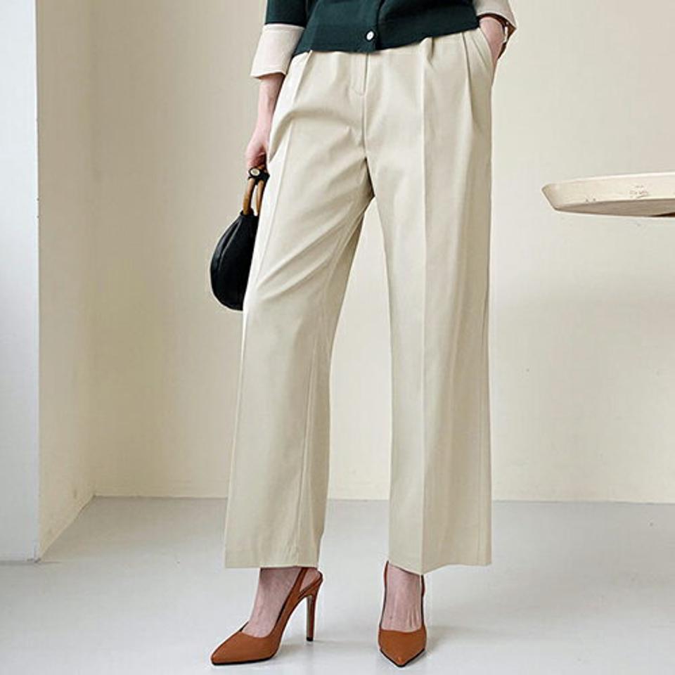 タックワイドパンツ・全2色・t66642 レディース 【pt】【パンツ ズボン ロングパンツ ワイド ワイドパンツ タック 単色 無地 シンプル 大人 カジュアル 秋 冬 韓国 ファッション】【ハイホリHIHOLLI】