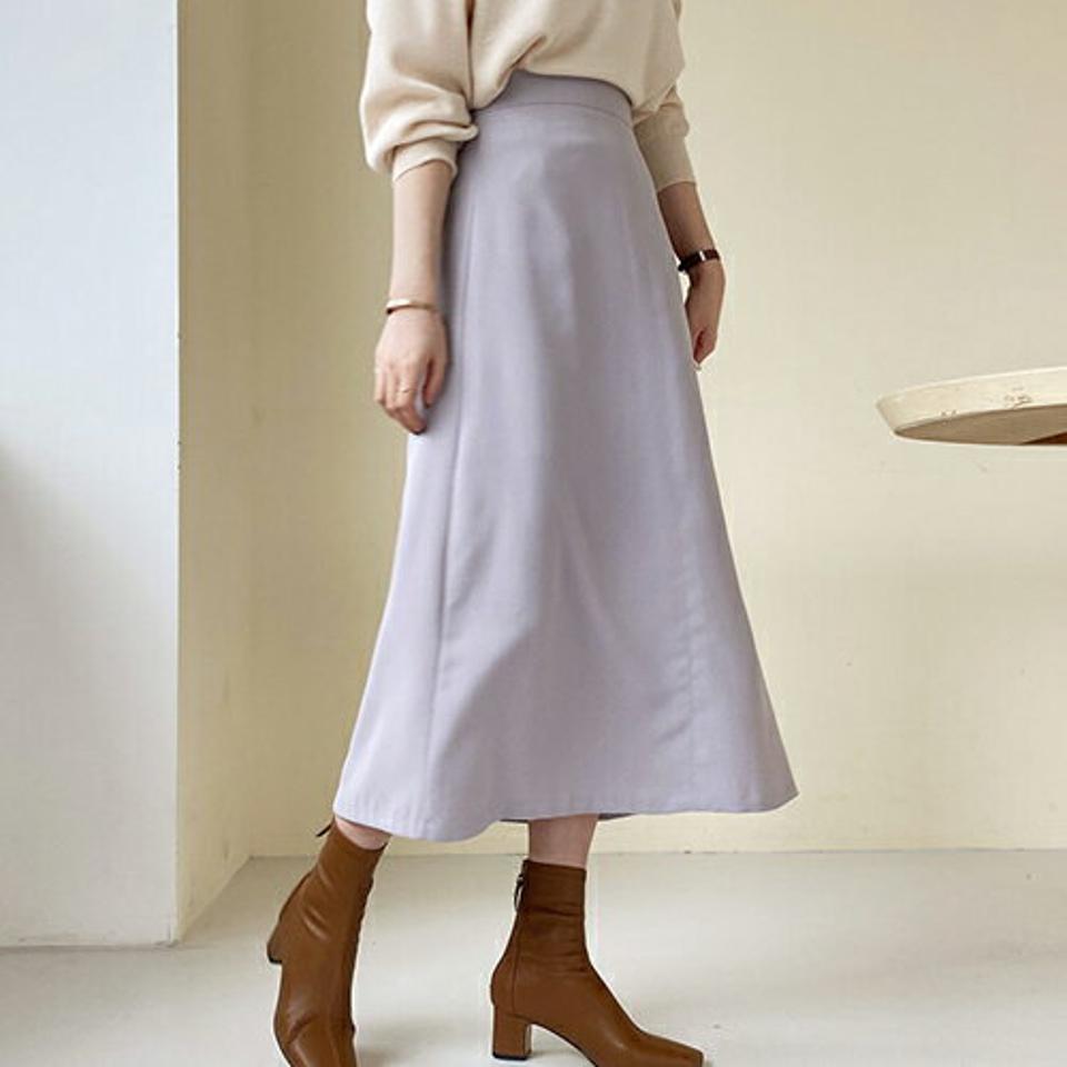 【只今10%OFF】イージーフレアスカート・全5色・t66648 レディース 【sk】【スカート ロング ロングスカート フレア フレアスカート 単色 無地 シンプル きれいめ 大人 秋 冬 韓国 ファッション】【ハイホリHIHOLLI】