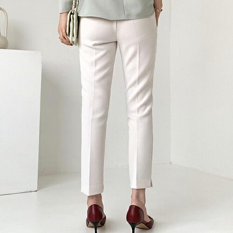 イージースリットスラックス・全4色・b66643 レディース 【pt】【スラックス パンツ ズボン ロングパンツ 単色 無地 シンプル スリット スリム 秋 冬 韓国 ファッション】【ハイホリHIHOLLI】