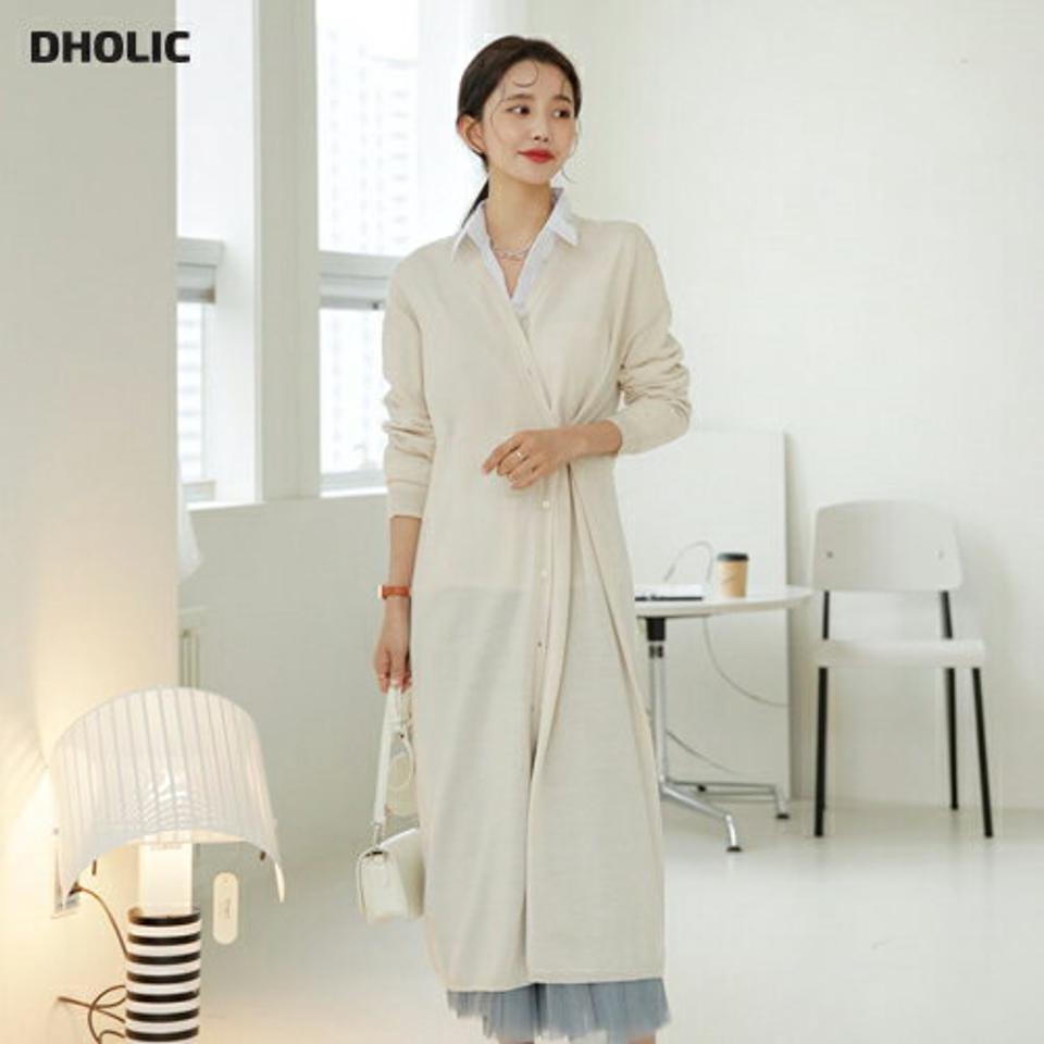 【只今10%OFF】2WAYボタンニットワンピース・全4色・t64883 レディース 【ops】【韓国 ファッション ワンピース ロング ロングワンピース 長袖 2WAY ニットワンピース ユニーク ルーズ 体型カバー フェミニン 上品 ベーシック シンプル カジュアル 秋 冬】