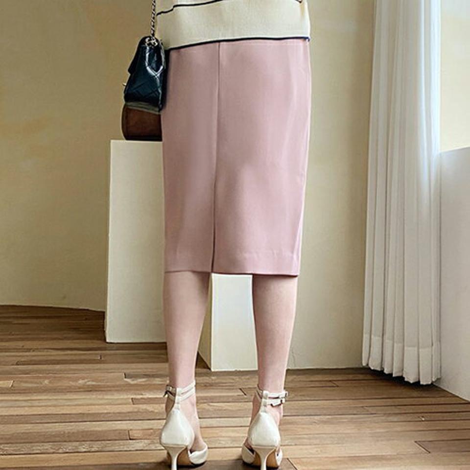 ペンシルミディスカート・全5色・t66647 レディース 【sk】【スカート ミディ丈 ミディスカート ペンシルスカート ペンシル 単色 無地 シンプル 大人 Hライン スリット 秋 冬 韓国 ファッション】【ハイホリHIHOLLI】