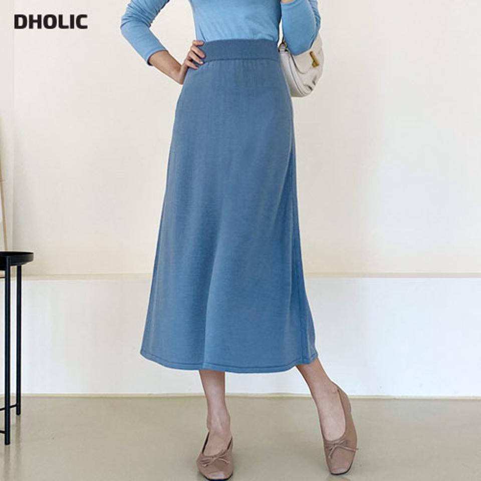 ニットフレアスカート・全3色・b66578 レディース 【sk】【スカート ロング ロングスカート ニット ニットスカート フレア フレアスカート 単色 無地 シンプル カジュアル 秋 冬 韓国 ファッション】【ハイホリHIHOLLI】