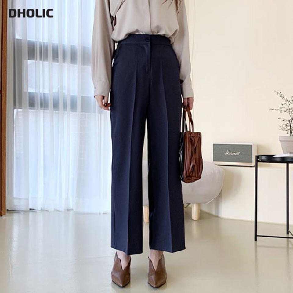 ストレートスラックス・全4色・t66582 レディース 【pt】【スラックス　パンツ ズボン ロングパンツ ストレート ストレートパンツ 単色 無地 シンプル ベーシック 秋 冬 韓国 ファッション】【ハイホリHIHOLLI】