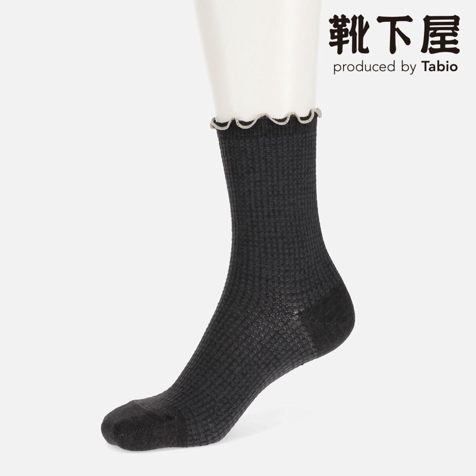 【全品送料無料★〜6/11 23:59迄】【あす楽】【Tabio】 デニムフリルワッフル無地ショートソックス / 靴下屋 靴下 タビオ くつ下 ショート ショート レディース 日本製