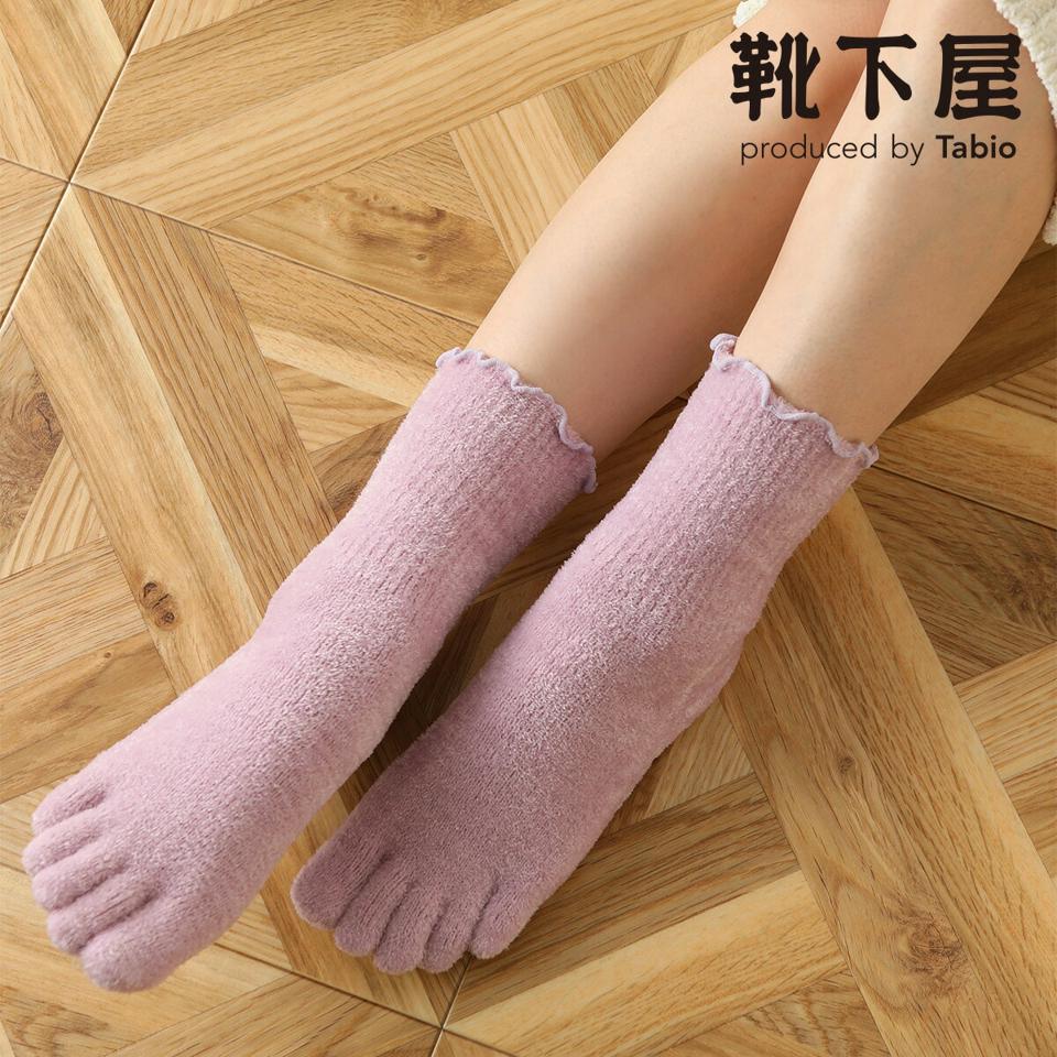 【全品送料無料～6/26 09:59迄】【あす楽】【公式 靴下屋】 フワすべモール5指ソックス / 靴下 タビオ Tabio くつ下 5本指 五本指 5本指靴下 五本指靴下 5本指ソックス 五本指ソックス 履き口ゆったり レディース 白 日本製