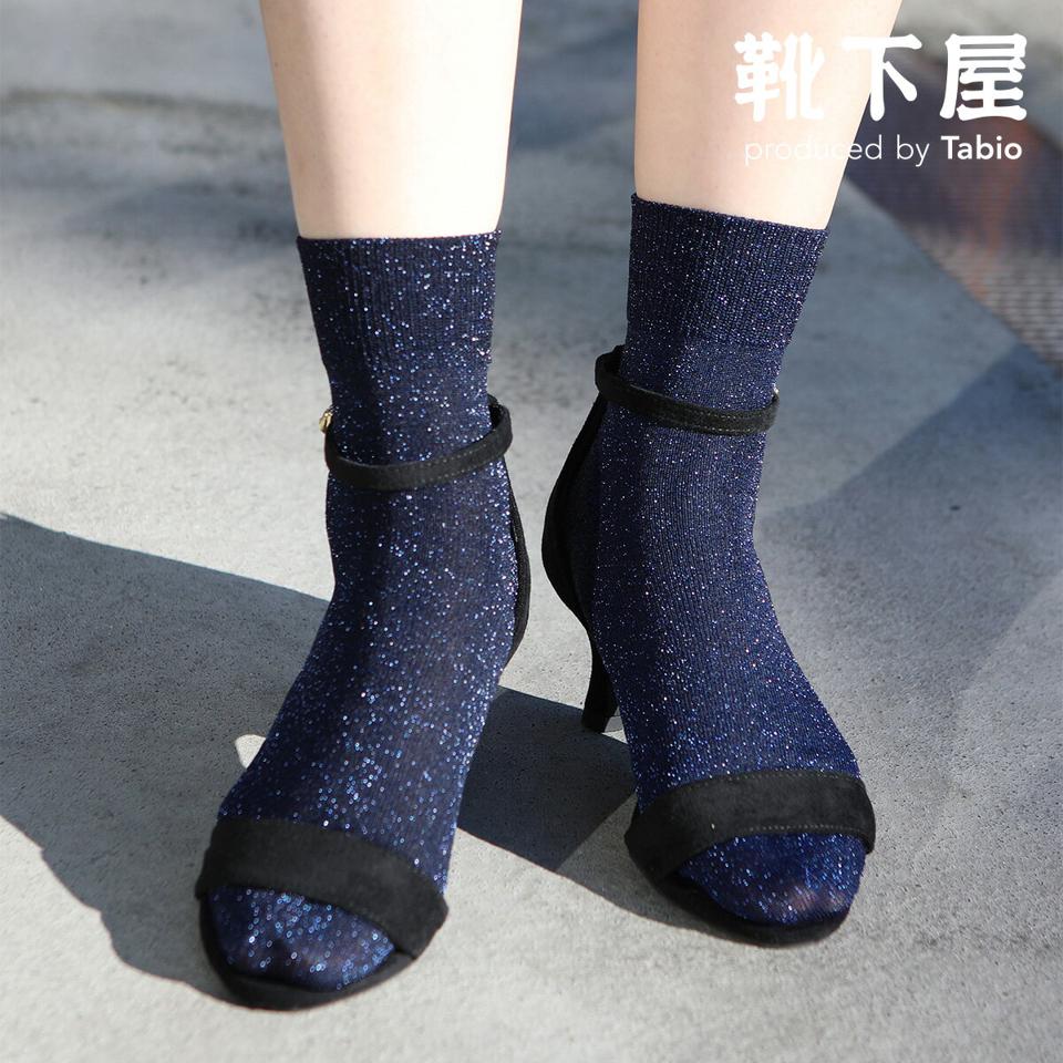【あす楽】【靴下屋】 ラメゴム長ショートソックス / 靴下 タビオ Tabio くつ下 レディース ラメ 日本製