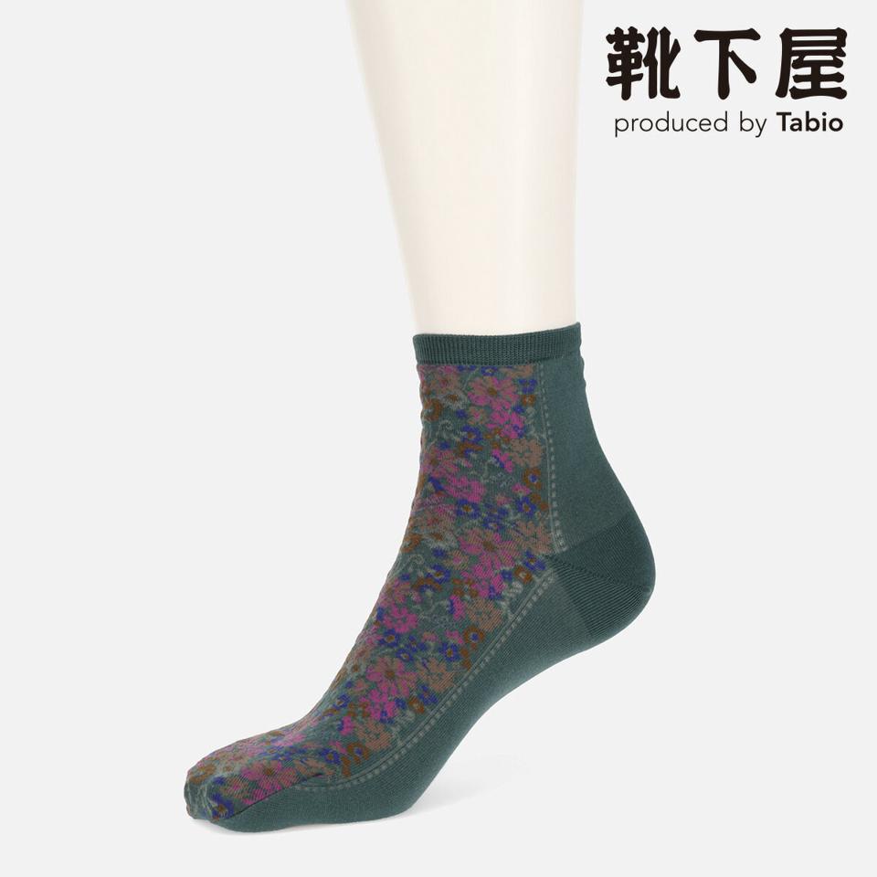 【全品送料無料★〜6/11 23:59迄】【あす楽】【靴下屋】 花柄パネルショートソックス / 靴下 タビオ Tabio くつ下 ショート ショート レディース 日本製