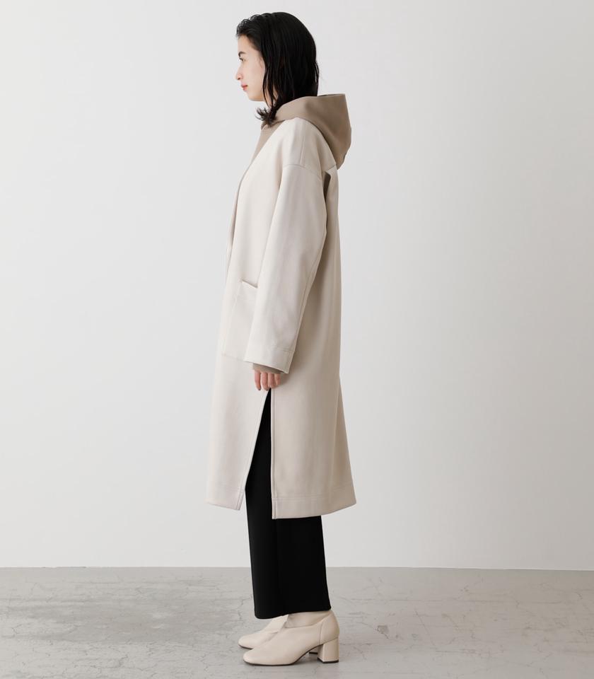 ECO SUEDE COLLARLESS COAT/エコスエードカラーレスコート