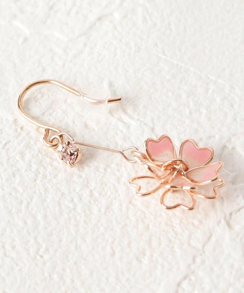 エポ桜ピアノ線ピアスSET