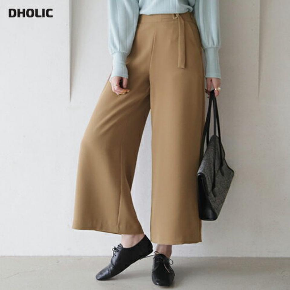 【只今10%OFF】サイドベルトパンツ・全4色・b66681 レディース 【pt】【パンツ ロングパンツ ズボン 単色 無地 シンプル ワイド 大人 カジュアル 秋 冬 韓国 ファッション】【ハイホリHIHOLLI】