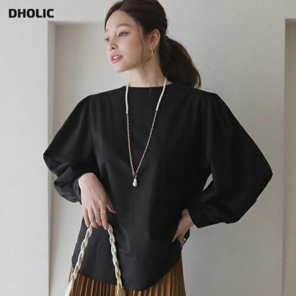 【只今10%OFF】パフスリーブブラウス・全4色・t66660 レディース 【bl】【トップス ブラウス 長袖 パフスリーブ パフ袖 ボリューム袖 袖コンシャス 単色 無地 シンプル フェミニン 秋 冬 韓国 ファッション】【ハイホリHIHOLLI】