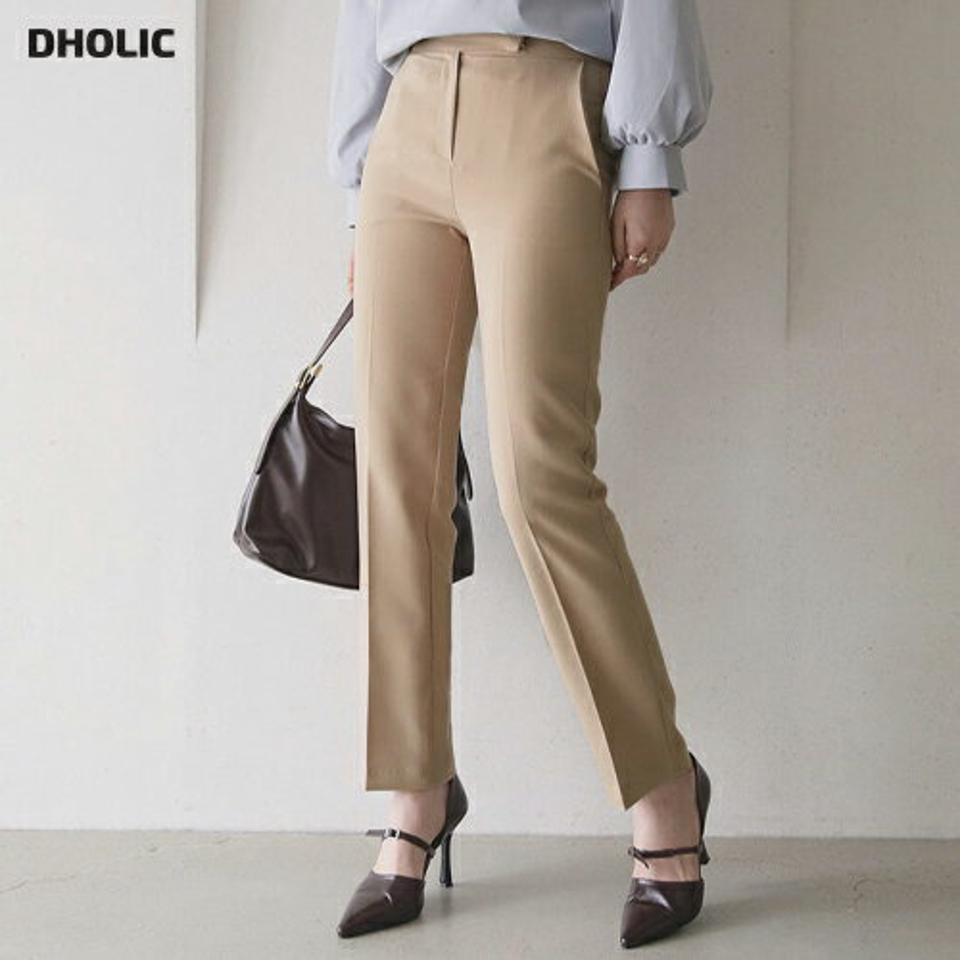 スリムフィットスラックス・全6色・t66691 レディース 【pt】【スラックス パンツ ズボン ロングパンツ スリム 単色 無地 シンプル ベーシック 大人 オフィスカジュアル きれいめ 秋 冬 韓国 ファッション】【ハイホリHIHOLLI】