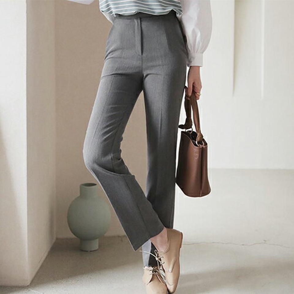 スリムフィットスラックス・全6色・t66691 レディース 【pt】【スラックス パンツ ズボン ロングパンツ スリム 単色 無地 シンプル ベーシック 大人 オフィスカジュアル きれいめ 秋 冬 韓国 ファッション】【ハイホリHIHOLLI】