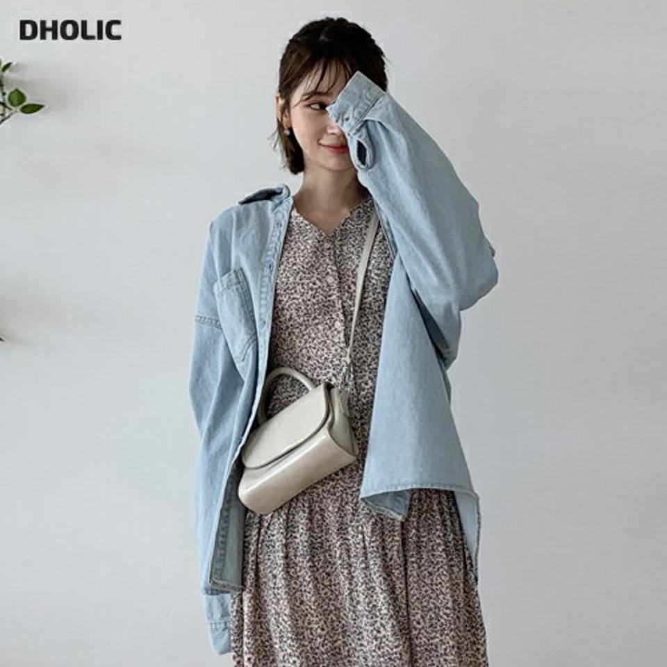 デニムシャツ・全3色・t56798 レディース 【bl】【韓国 ファッション トップス ブラウス シャツ 長袖 マニッシュ デニムシャツ ドロップショルダー ルーズ ゆったり 春 上品 フェミニン カジュアル デイリー 秋 冬】