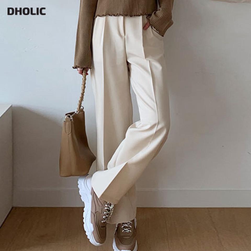 タックワイドスラックス・全6色・t56794 レディース 【pt】 韓国ファッション ボトムス パンツ ロング スラックス タック ワイド ワイドスラックス ベルトループ ウエストゴム ハイウエスト 無地 体型カーバー 秋 冬 人気