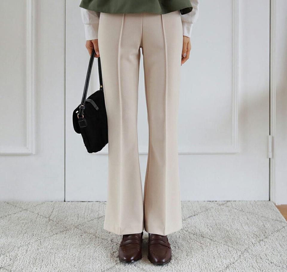 サイドジップブーツカットスラックス・全4色・t63023 レディース 【pt】【韓国 ファッション ボトムス パンツ ロング スラックス ブーツカット サイドジップ 美脚 ストレート 細身 10分丈 十分丈 ストレート カジュアル 無地 秋 冬】