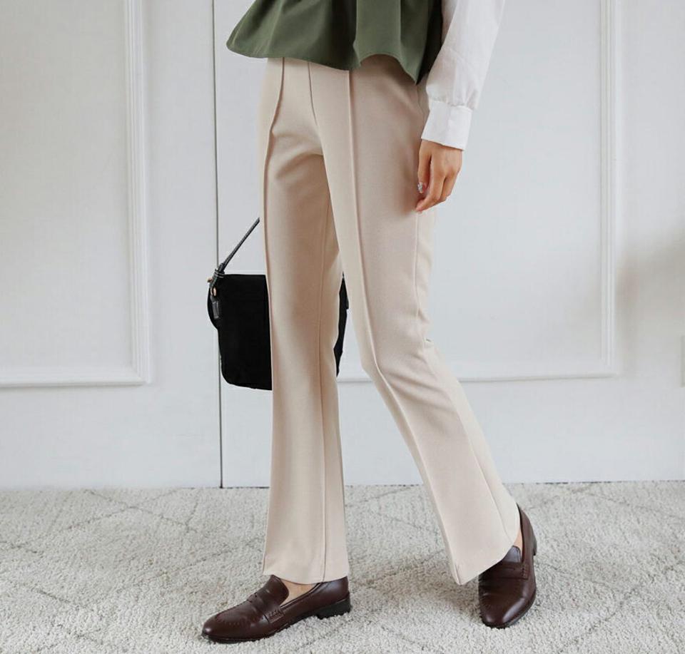 サイドジップブーツカットスラックス・全4色・t63023 レディース 【pt】【韓国 ファッション ボトムス パンツ ロング スラックス ブーツカット サイドジップ 美脚 ストレート 細身 10分丈 十分丈 ストレート カジュアル 無地 秋 冬】