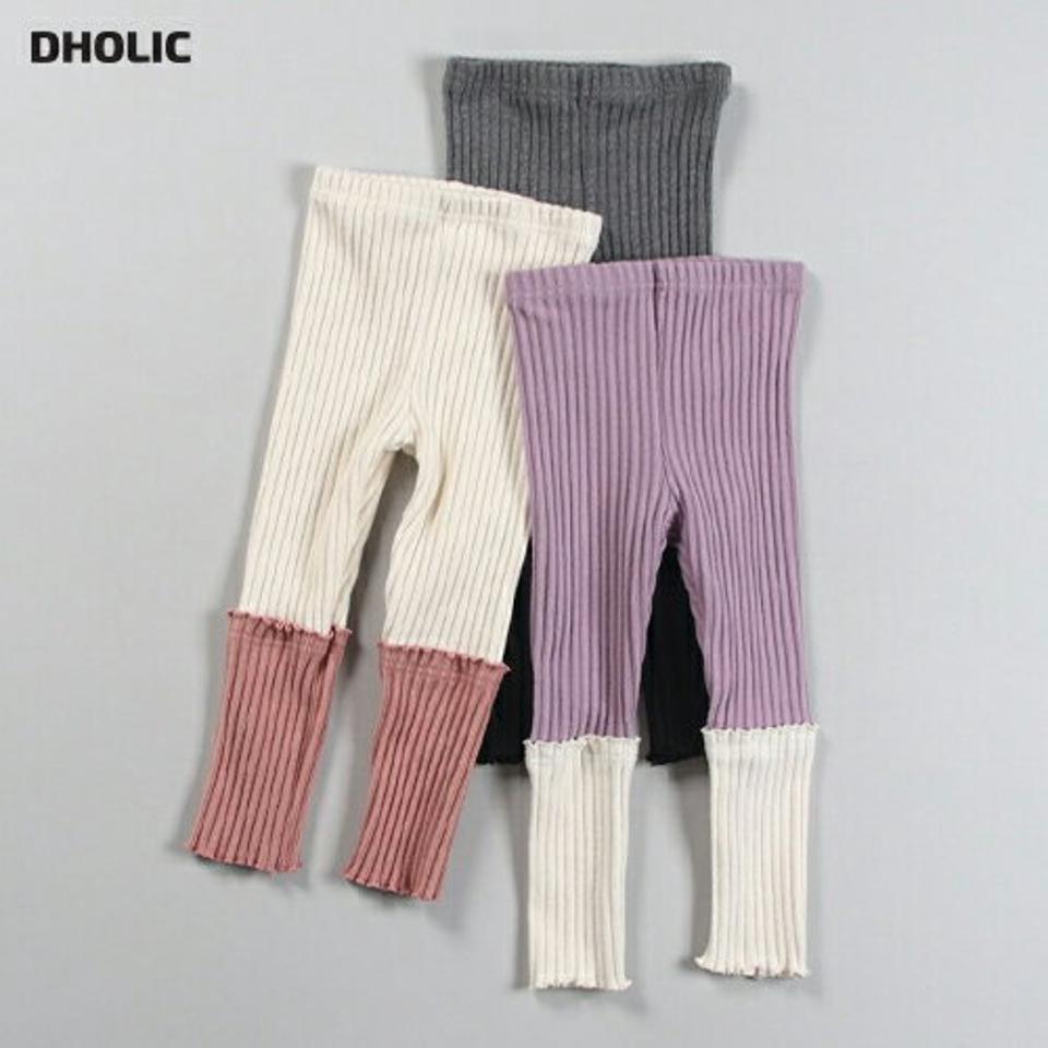 起毛配色フリルリブレギンス・u09453 キッズ【3~8才】【pt】【レギンス パンツ ズボン ロングパンツ 長ズボン フリル リブ リブレギンス 起毛 配色 カジュアル 女の子 男の子 秋 冬 韓国 韓国子供服 子供 こども 子供服 こども服】【KIDS】