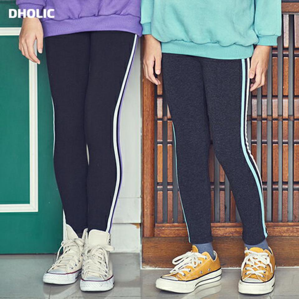 【只今30%OFF】ダブルカラーラインレギンス・u09632 キッズ 【9~17才】【pt】【韓国 ファッション ボトムス レギンス スパッツ パンツ 2本線 二本線 サイドライン ストレッチ 伸びる 伸縮性 男の子 女の子 キッズ 子供 こども 子供服 通学 小学生 ジュニア 秋 冬】【KIDS】