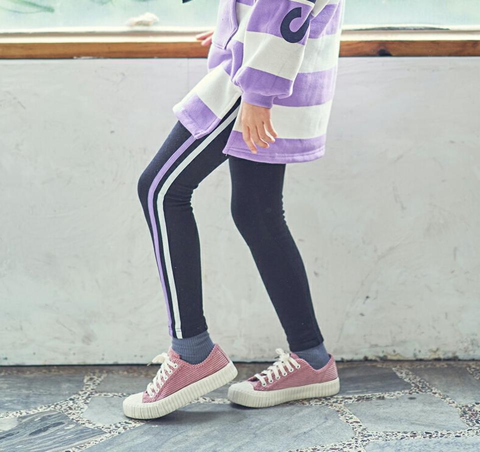 【只今30%OFF】ダブルカラーラインレギンス・u09632 キッズ 【9~17才】【pt】【韓国 ファッション ボトムス レギンス スパッツ パンツ 2本線 二本線 サイドライン ストレッチ 伸びる 伸縮性 男の子 女の子 キッズ 子供 こども 子供服 通学 小学生 ジュニア 秋 冬】【KIDS】