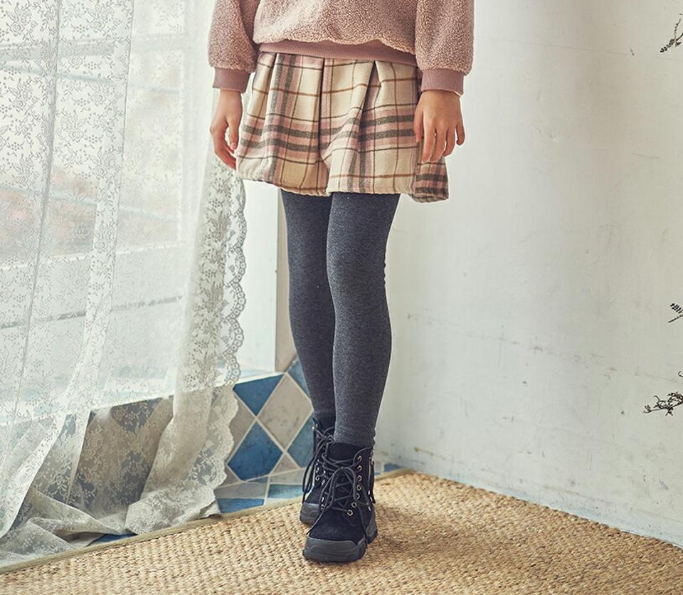 【只今30%OFF】ファー裏地チェックスカートレギンス・u09644 キッズ【9~17才】【pt】【スカートレギンス スカート レギンス チェック柄 ファー ガーリー 可愛い かわいい 女の子 冬 韓国 韓国子供服 子供 こども 子供服 こども服】【KIDS】