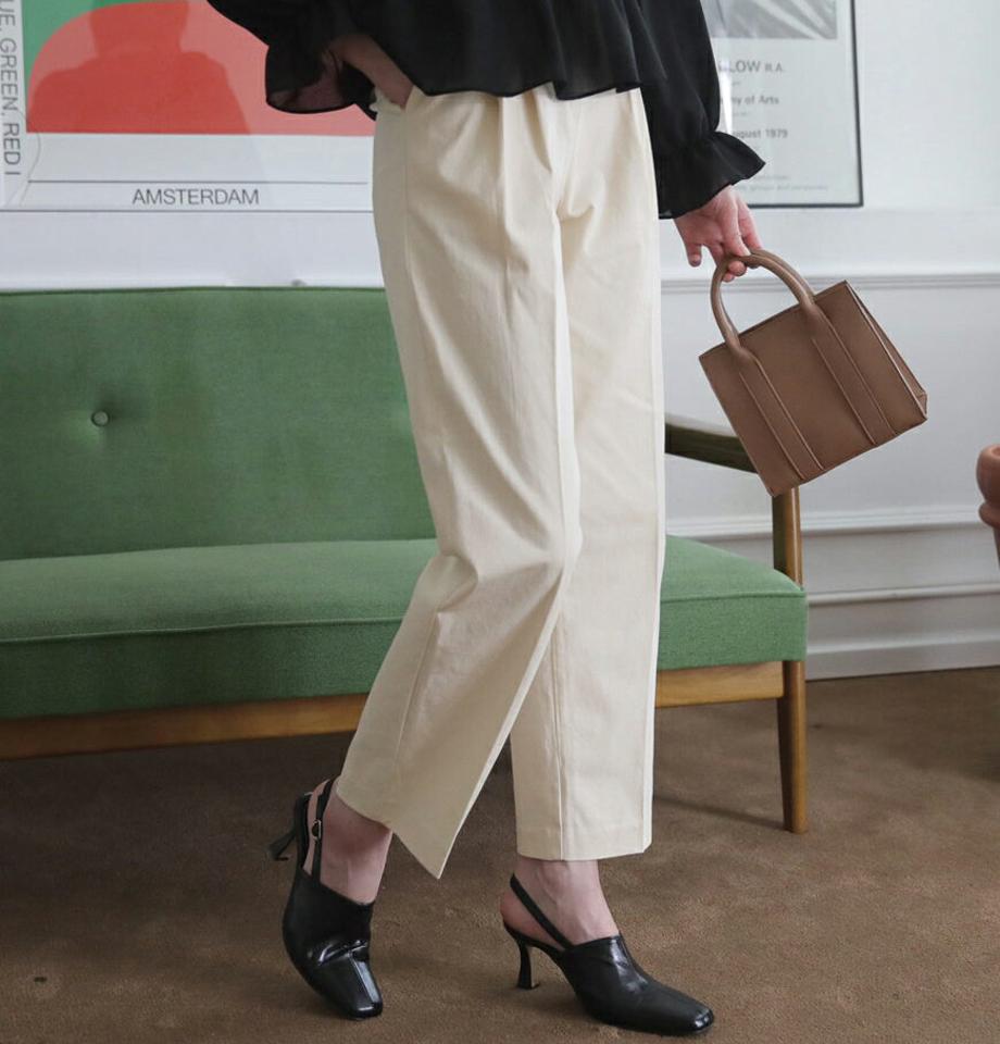 タックハイウエストパンツ・全3色・t63024 レディース 【pt】【韓国 ファッション ボトムス パンツ ロング スリム ツータック ハイウエスト ルーズ ゆったり 10分丈 十分丈 ストレート カジュアル 無地 秋 冬】