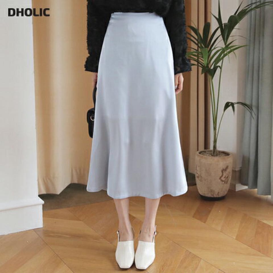 スリットサテンスカート・全4色・t63022 レディース 【sk】【韓国 ファッション ボトムス スカート ロング 光沢 サイドファスナー スリット 上品 細身 カジュアル フェミニン シンプル スリム 体型カーバー 秋 冬】