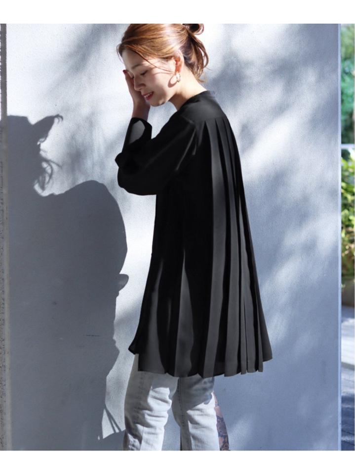 バックプリーツロングシャツ◆