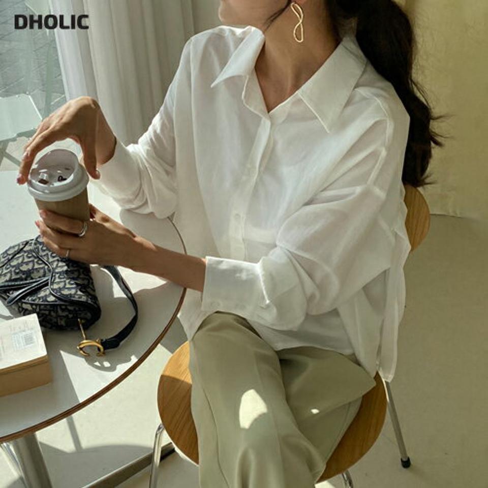 バックプリーツブラウス・全2色・b62698 レディース 【bl】【韓国 ファッション トップス ブラウス 長袖 上品 シャツブラウス オフィスカジュアル 春 フェミニン カジュアル デイリー 無地 ベーシック 秋 冬】