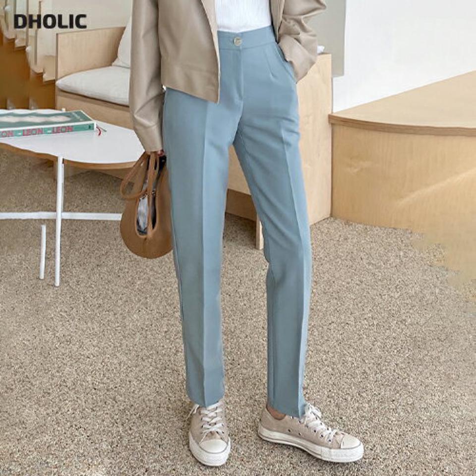 フラップストレートスラックス・全3色・t62721 レディース 【pt】【韓国 ファッション ボトムス パンツ スラックス スリム ストレート サイドポケット バックゴム 美脚 フィット オフィスカジュアル ハイウエスト 無地 体型カーバー 秋 冬】