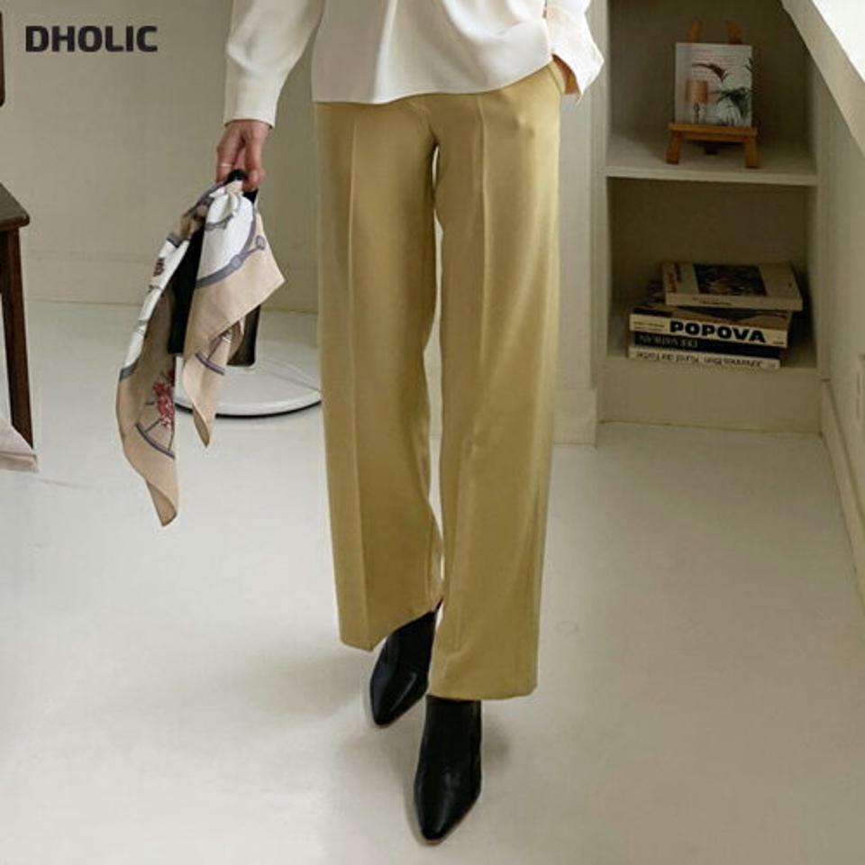 バックゴムワイドスラックス・全3色・b66812 レディース 【pt】【スラックス ワイドスラックス ワイド ワイドパンツ パンツ ズボン ロングパンツ 単色 無地 シンプル カジュアル 大人 秋 冬 韓国 ファッション】【ハイホリHIHOLLI】