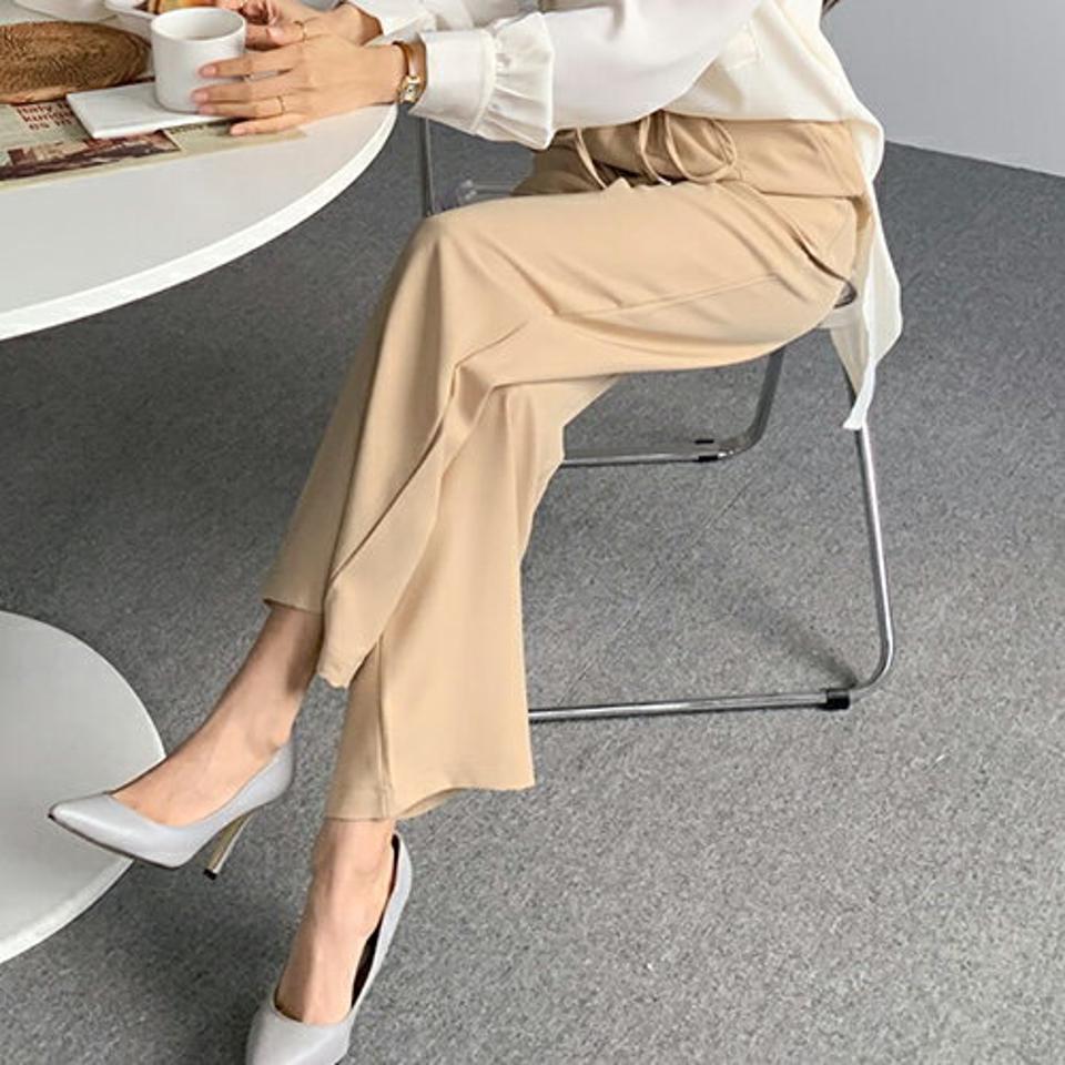 ドロストストレートパンツ・全3色・t66809 レディース 【pt】【パンツ ズボン ロングパンツ ストレートパンツ ストレート 単色 無地 シンプル カジュアル ドロスト ウエストゴム 秋 冬 韓国 ファッション】【ハイホリHIHOLLI】