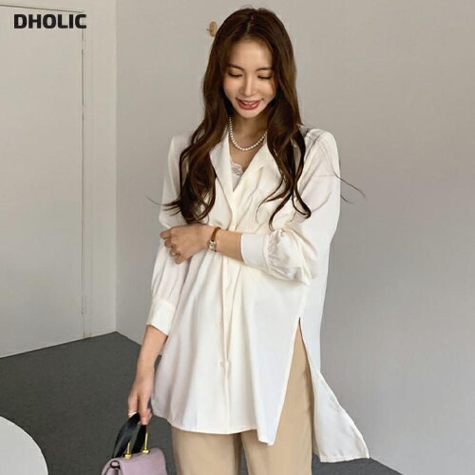 【只今10%OFF】アンバランスシャツブラウス・全3色・t66781 レディース 【bl】【トップス シャツブラウス ブラウス 長袖 アンバランス 単色 無地 シンプル 大人 きれいめ 秋 冬 韓国 ファッション】【ハイホリHIHOLLI】