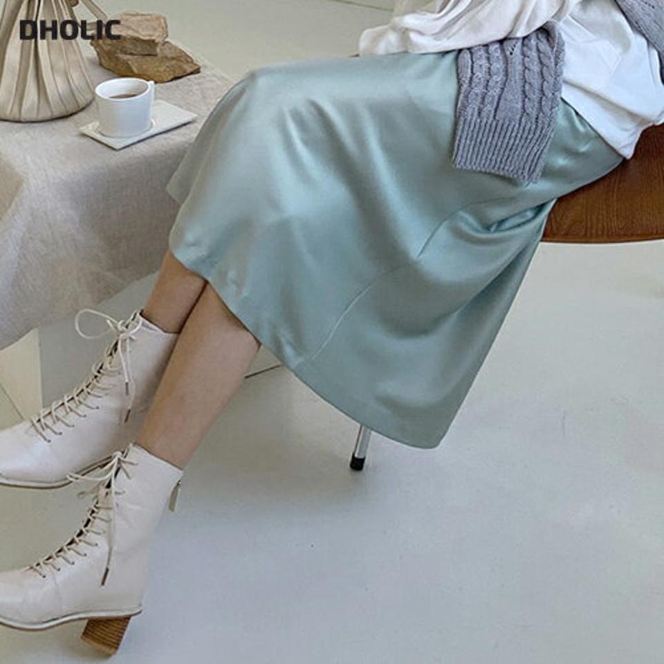 サテンフレアスカート・全3色・t66804 レディース 【sk】【スカート ロング ロングスカート サテン 単色 無地 フェミニン シンプル フレア フレアスカート 大人 きれいめ 秋 冬 韓国 ファッション】【ハイホリHIHOLLI】