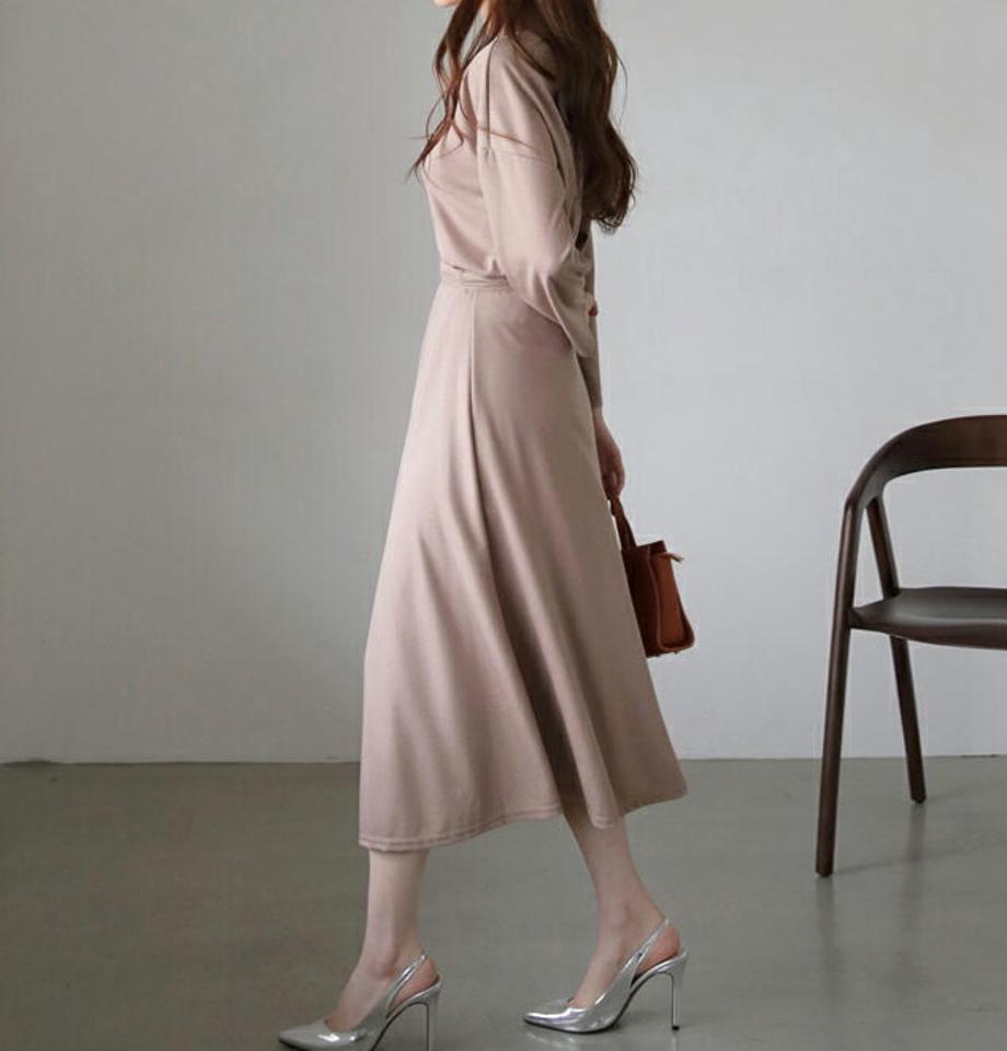 ボートネックTシャツ&スカートSET・全2色・b66839 レディース 【ops】【セットアップ setup トップス Tシャツ 長袖 ボートネック スカート ロングスカート 単色 無地 シンプル カジュアル 秋 冬 韓国 ファッション】【ハイホリHIHOLLI】