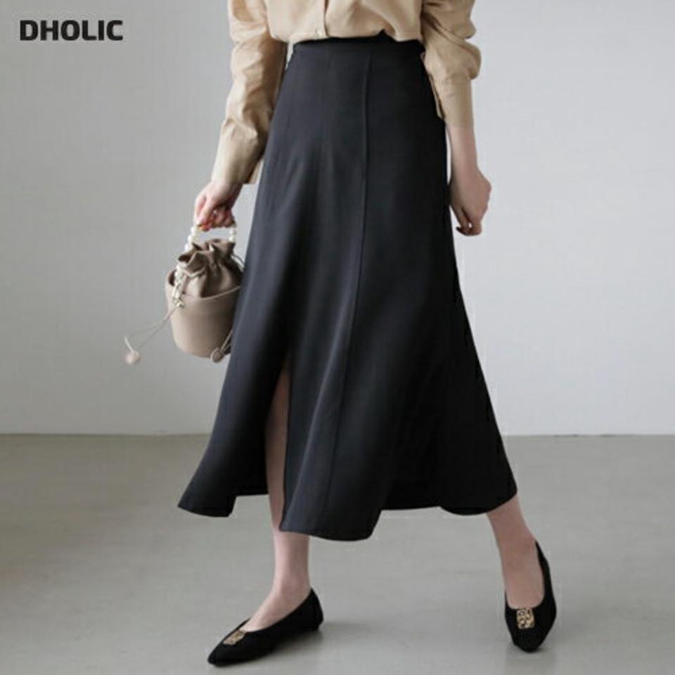 スリットフレアスカート・全3色・t66845 レディース 【sk】【スカート ロング ロングスカート フレア フレアスカート スリット 単色 無地 シンプル 大人 カジュアル 秋 冬 韓国 ファッション】【ハイホリHIHOLLI】