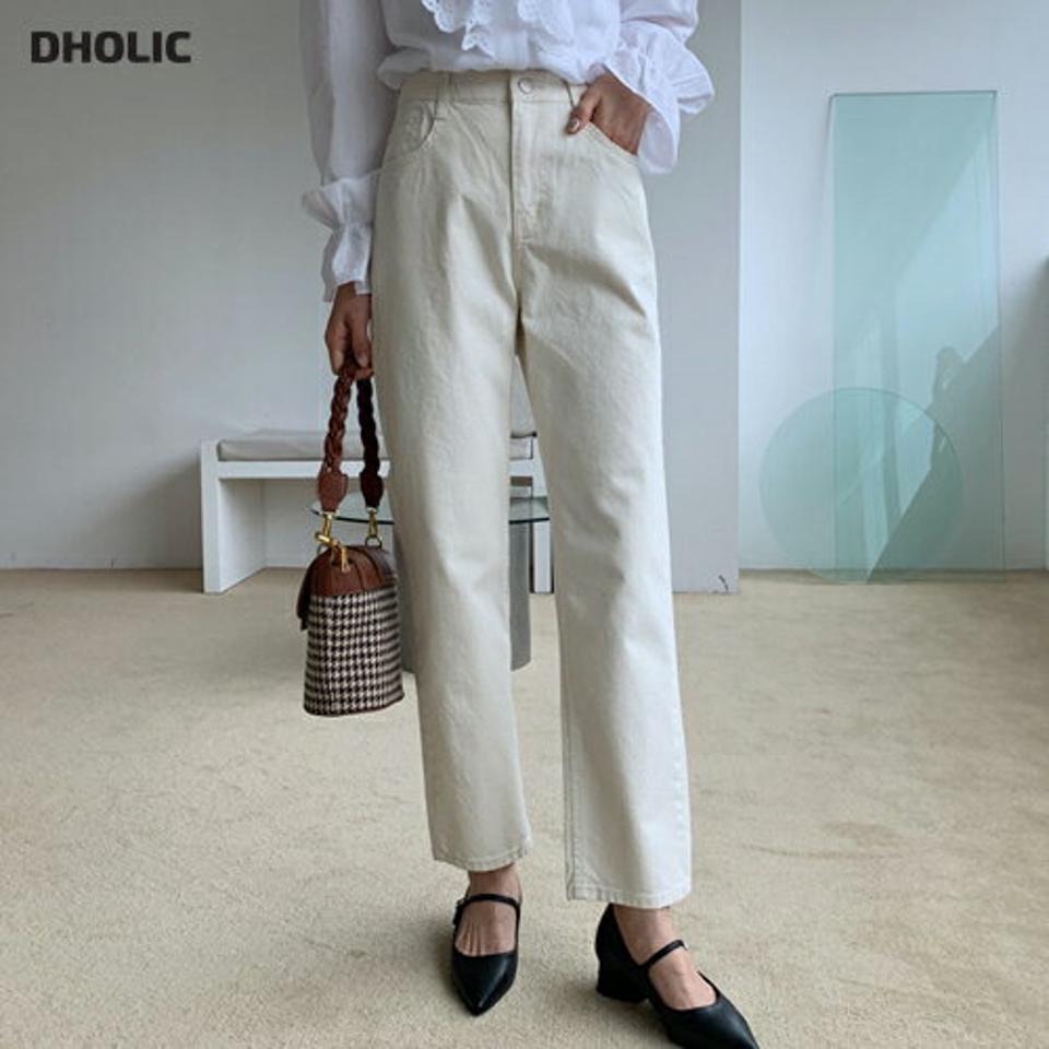 バックゴムストレートパンツ・全2色・t61567 レディース 【pt】【韓国 ファッション ボトムス パンツ ロング ベルトループ ウエストゴム スリム ストレート 無地 美脚 10分丈 十分丈 カジュアル デイリー 秋 冬】