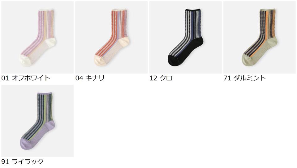 【全品送料無料★〜6/11 23:59迄】【あす楽】【Tabio】 ジャカード変則ストライプクルー / 靴下屋 靴下 タビオ くつ下 クルー レディース 日本製