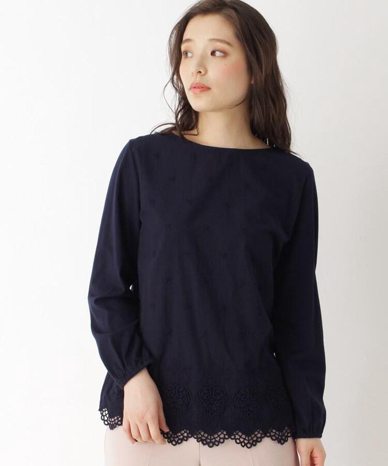 「Lサイズ」コットン(綿)スカラップレースプルオーバー
