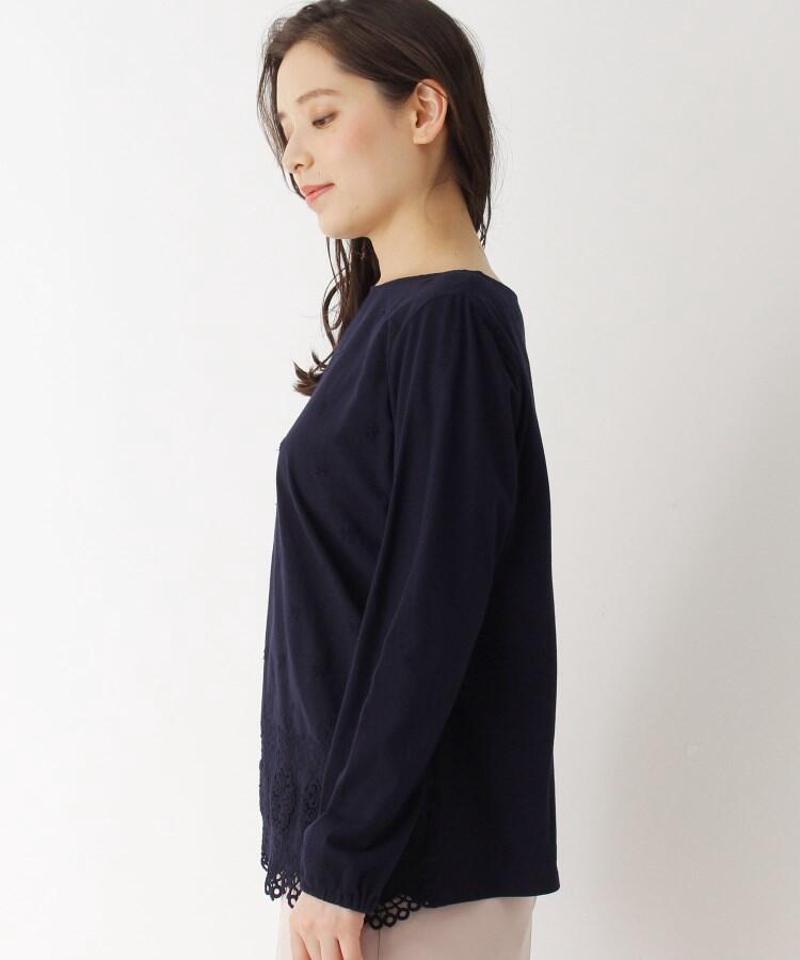 「Lサイズ」コットン(綿)スカラップレースプルオーバー