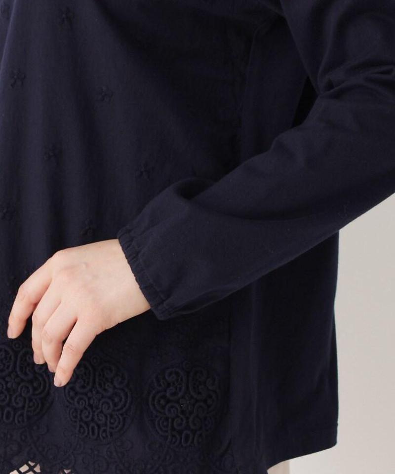 「Lサイズ」コットン(綿)スカラップレースプルオーバー