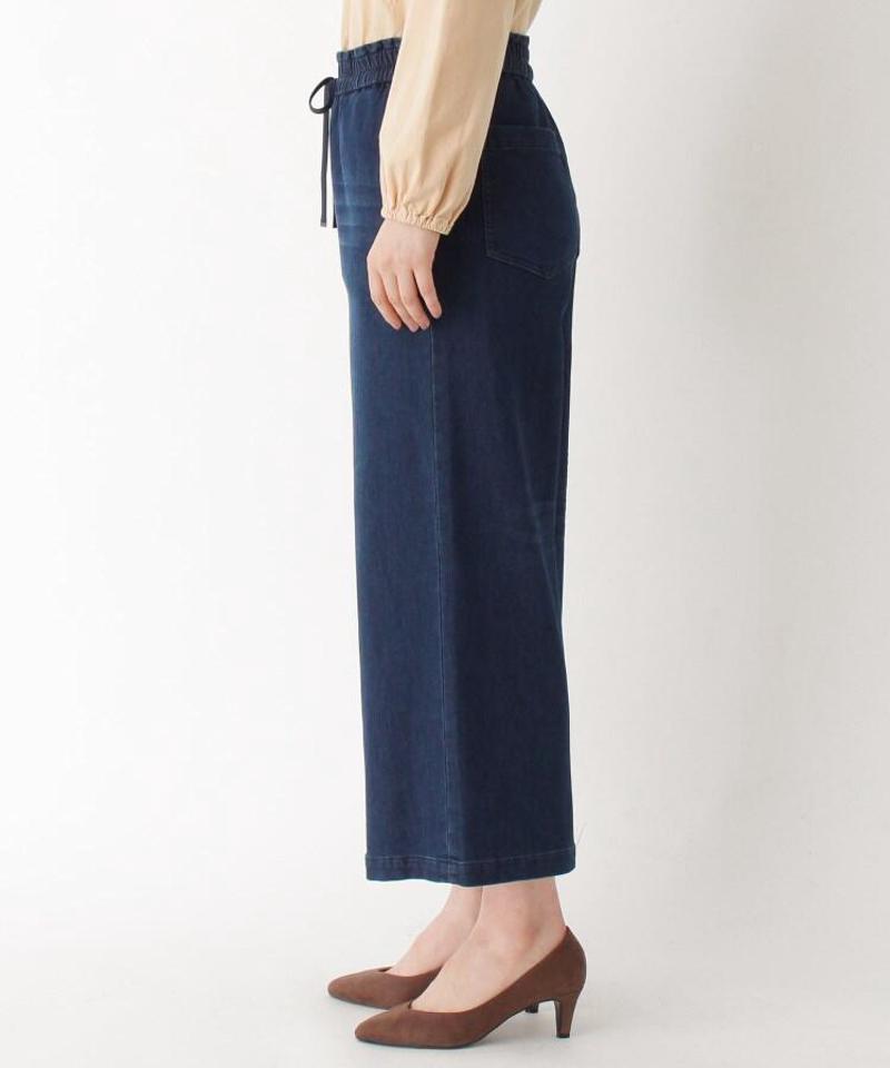 「Lサイズ」ストレッチデニムワイドパンツ