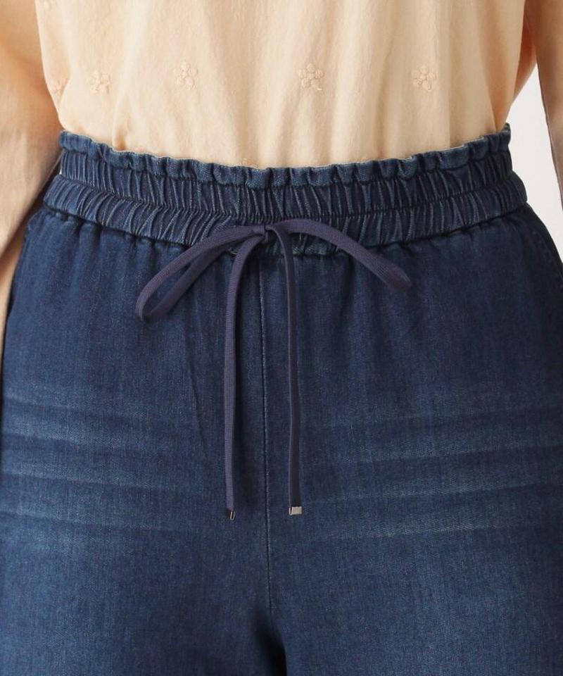 「Lサイズ」ストレッチデニムワイドパンツ