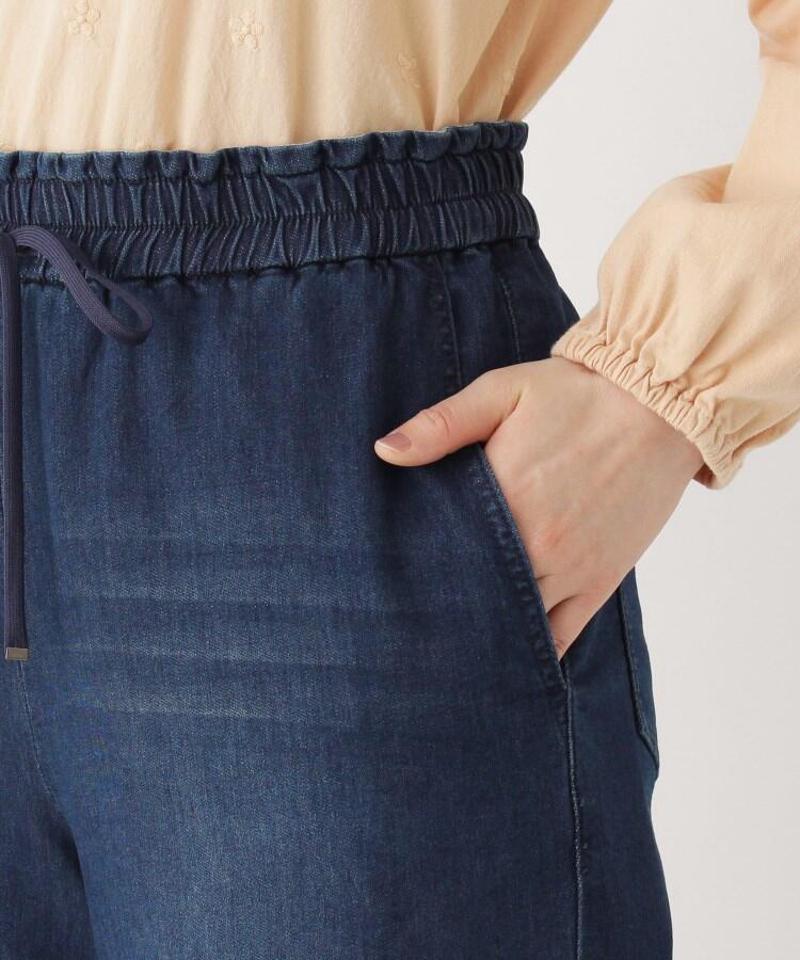 「Lサイズ」ストレッチデニムワイドパンツ