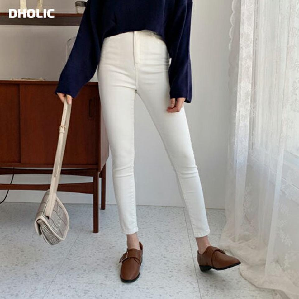 スキニーパンツ・全2色・t63110 レディース 【pt】【韓国 ファッション ボトムス パンツ ロング スキニー 美脚 細身 スリム フィット 体型カーバー トレンディ 10分丈 十分丈 ストレート 無地 秋 冬】