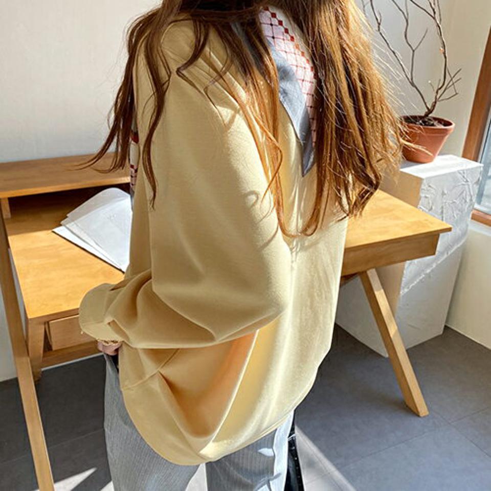 アンバランスタックTシャツ・全5色・t66789 レディース 【tops】【トップス Tシャツ 長袖 アンバランス タック 単色 無地 シンプル 大人 カジュアル 秋 冬 韓国 ファッション】【ハイホリHIHOLLI】【BT】